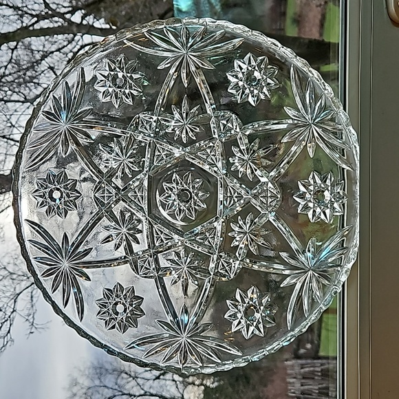 Anchor Hocking Other - Vintage Anchor Hocking Star Pattern Serving Tray  1960'S Pressed